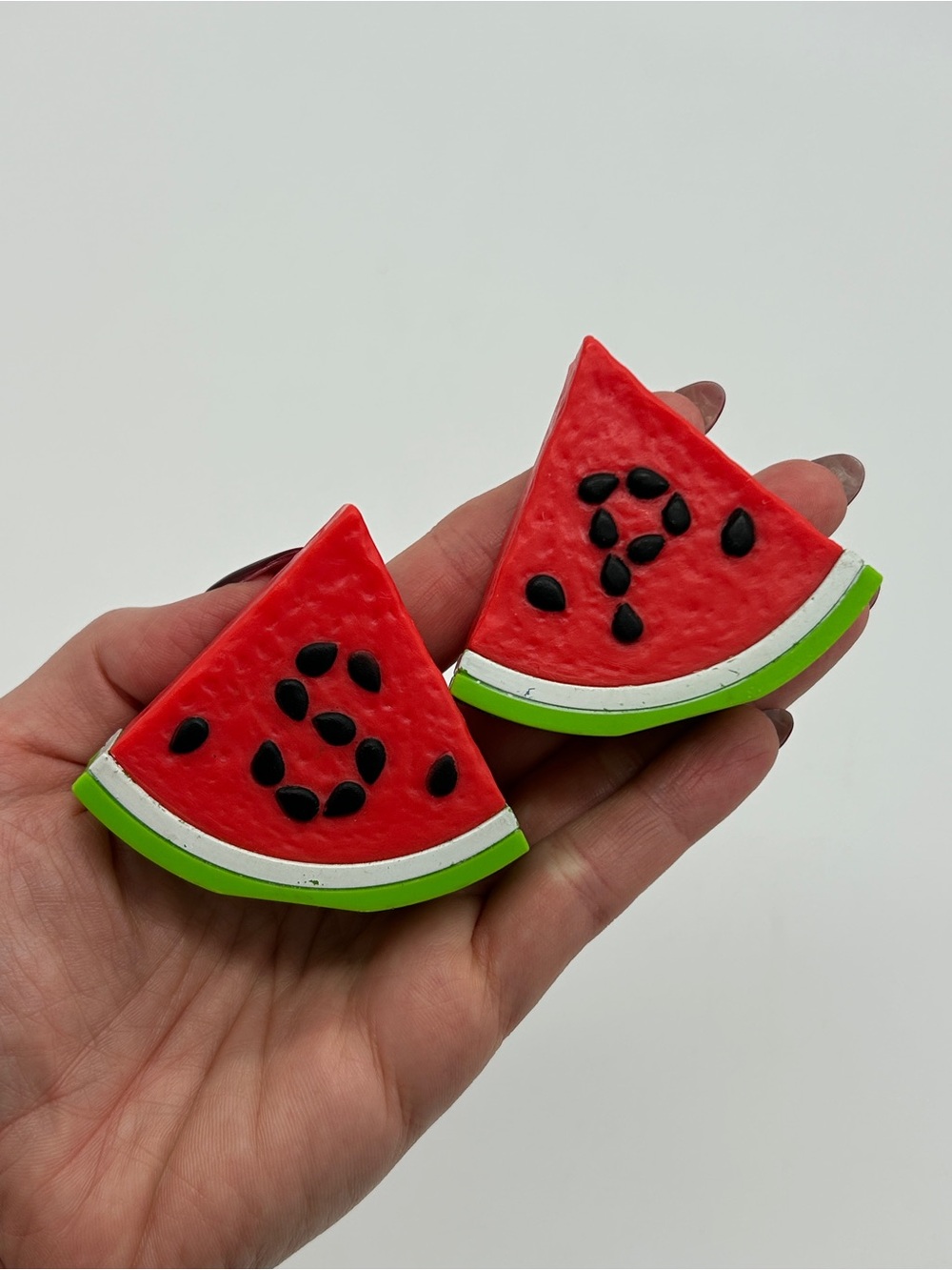 Vintage Avon Summer Fruit Watermelon Salt and Pepper Shakers Set Letters S P